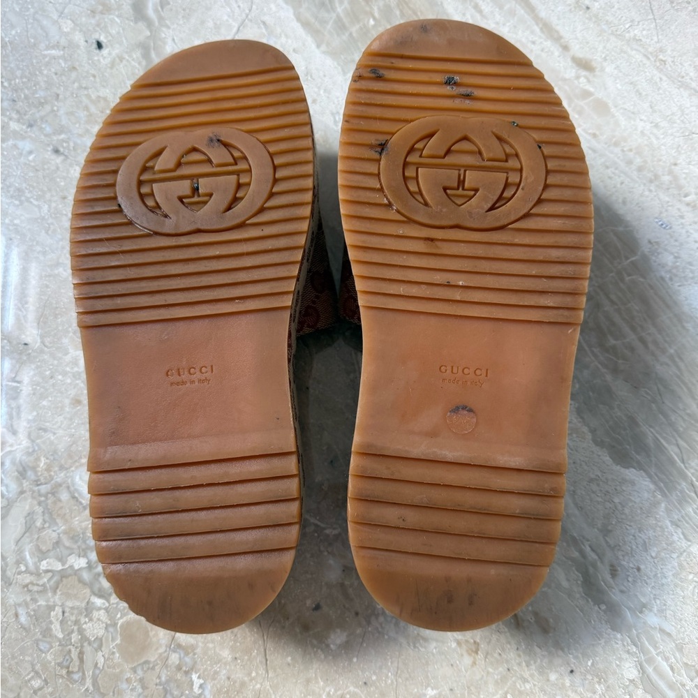 Gucci Angelina GG Canvas Flatform Slide Sandals Size 37 w/ Box - Picture 6 of 16